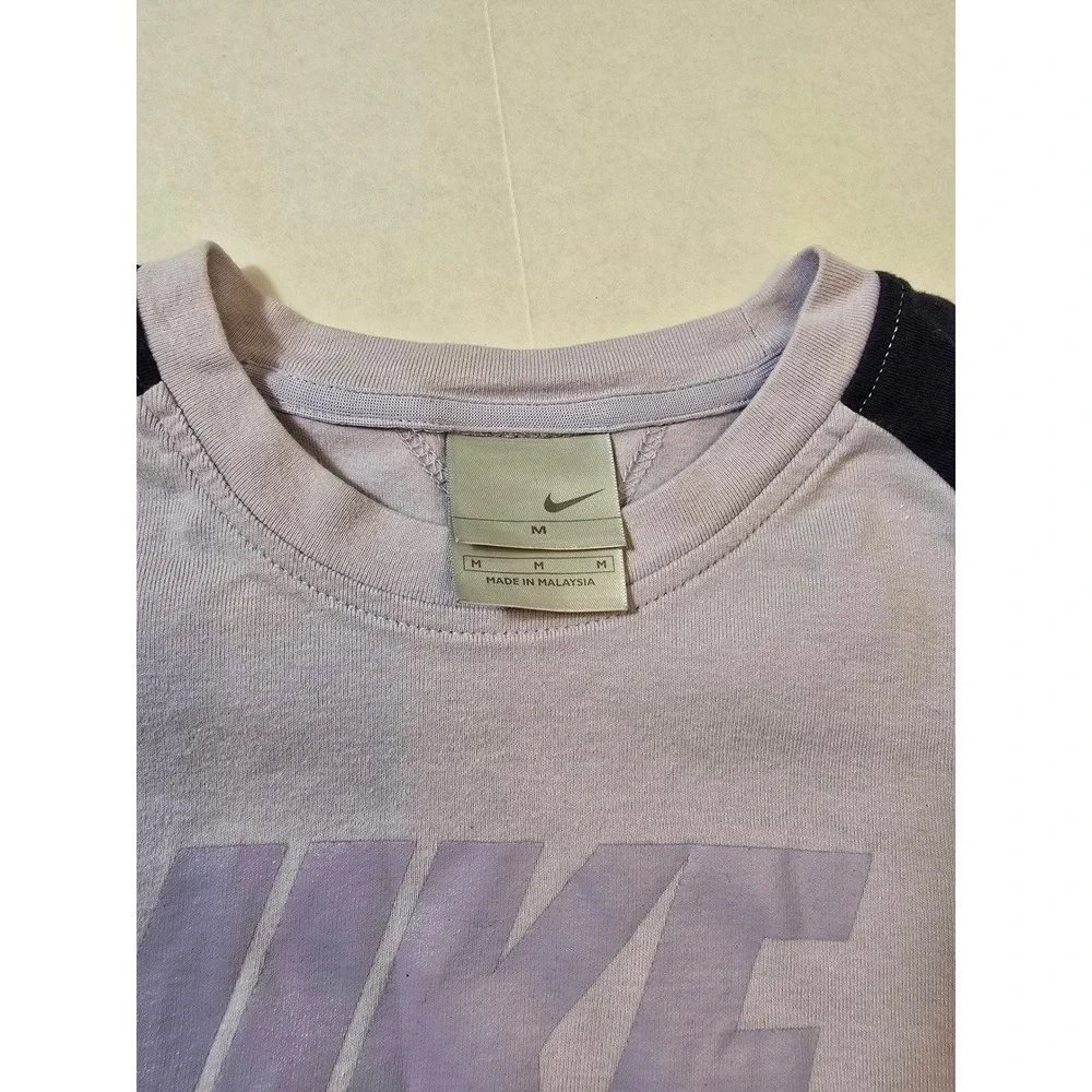 Nike Air T-Shirt Kids Raglan Top Graphic Tee Purple Black‎ Size M